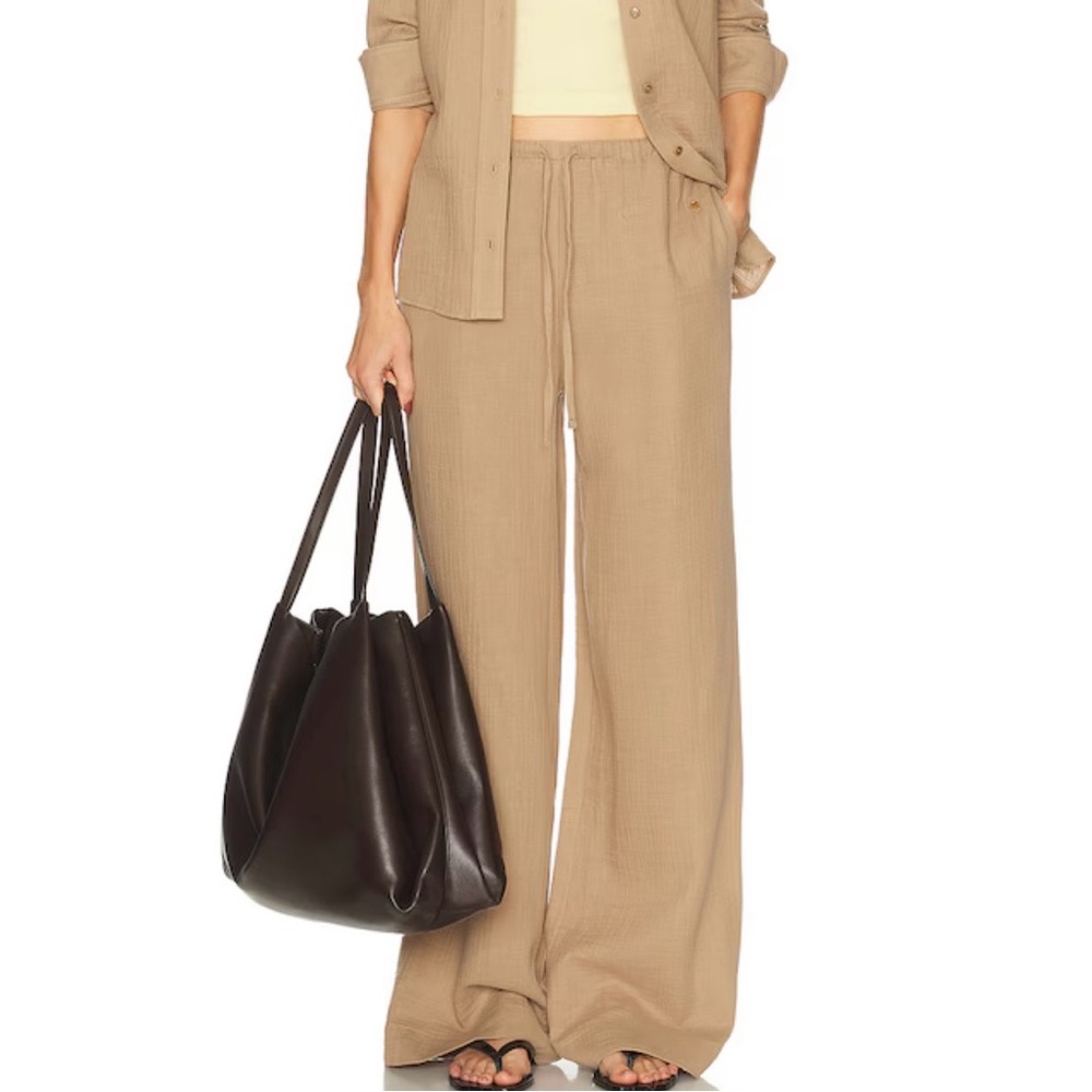ETERNE | Brody gauze cotton pant in taupe size: large